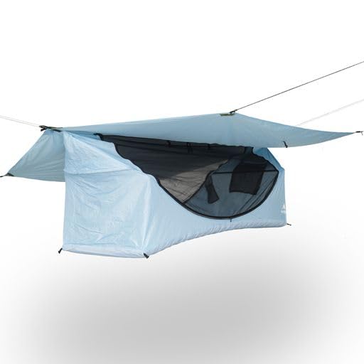 Haven Tent XL lay-flat hammock tent sky blue setup for spacious comfort