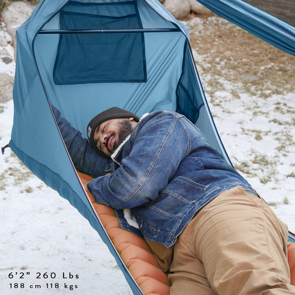 Haven Tent XL lounge-strap demonstrates daytime hanging chair versatility
