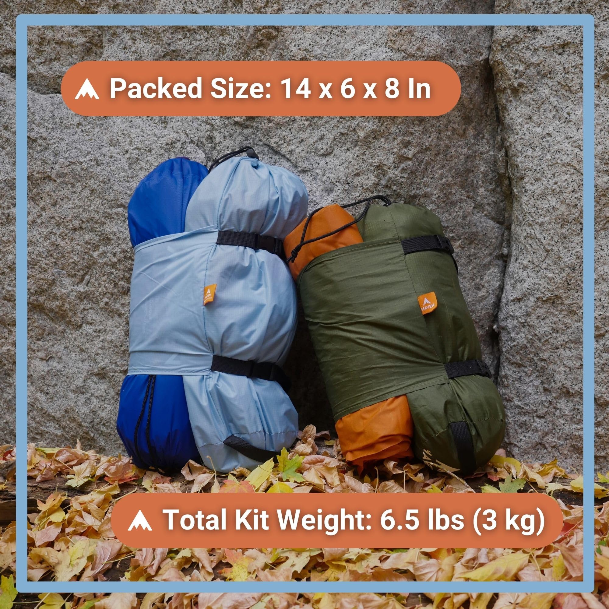 Haven Tents Haven Tent Rainfly Pack-Included resting on kit for all-weather protection.