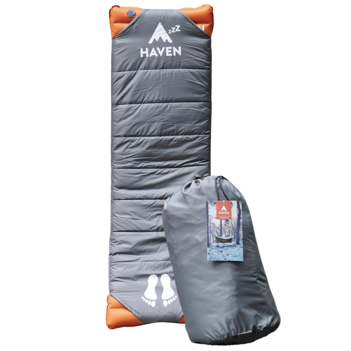 Haven Tents pad cover close-up shows soft fabric for quiet nights.