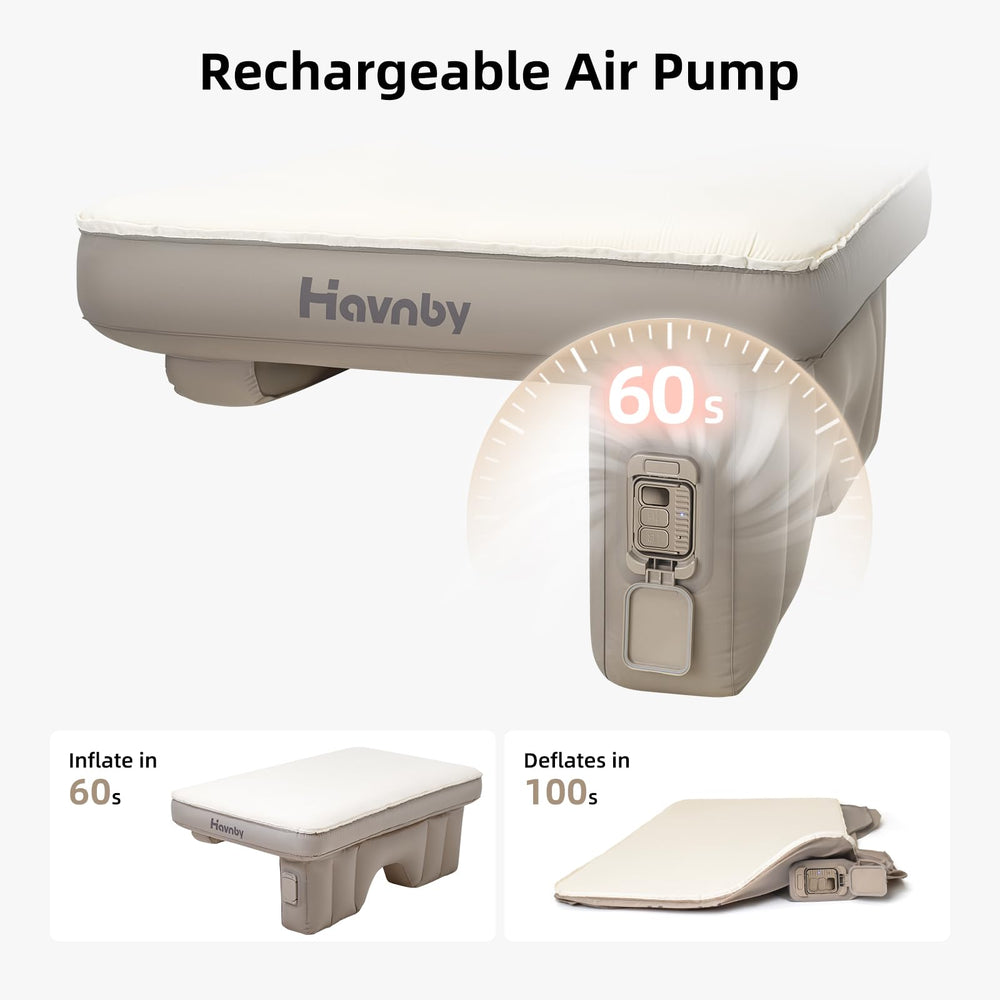 Havnby bottom support design keeps the mattress level on the back seat.