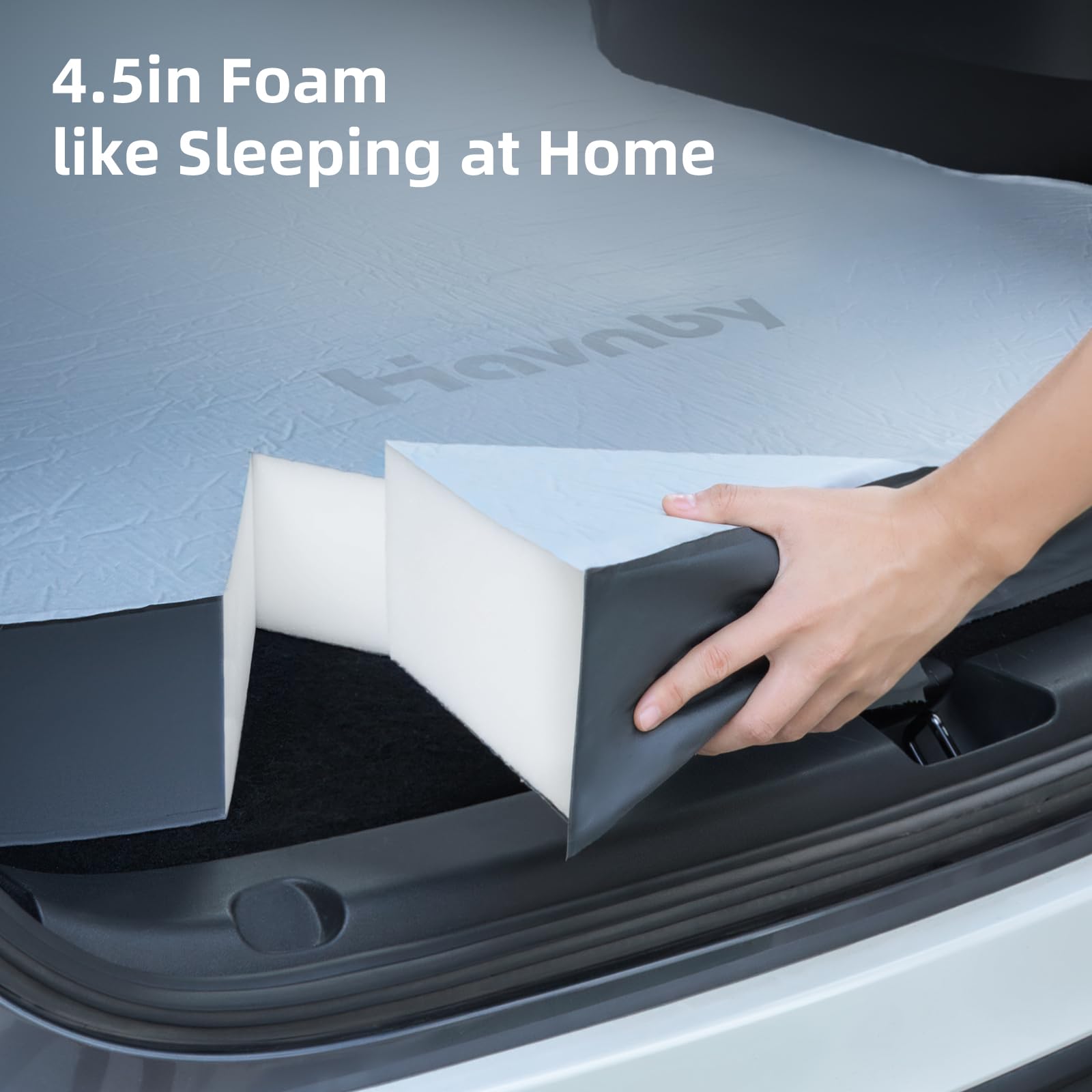 Havnby foam mattress shows 78-inch length for tall sleepers