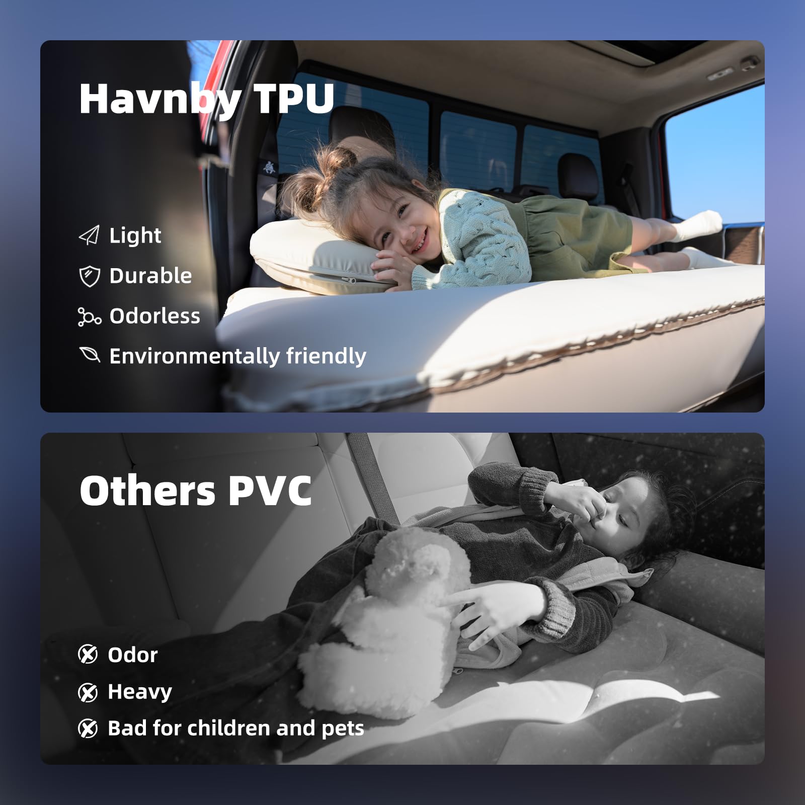 Havnby mattress with integrated pump for RAM cabin setup