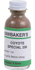 Hawbaker's Coyote Special 200 Lure bottle close-up for long-range calling.