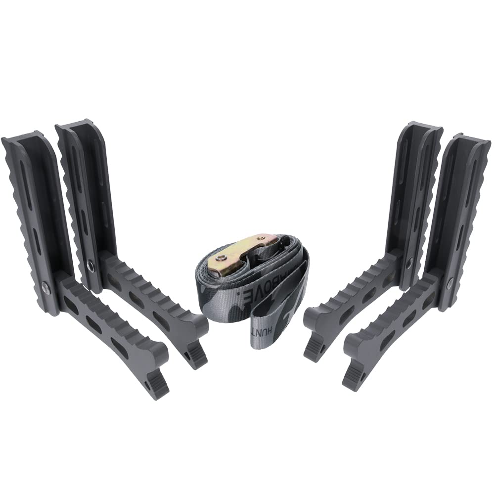 Compact portable bowhunting stand with Helium steps