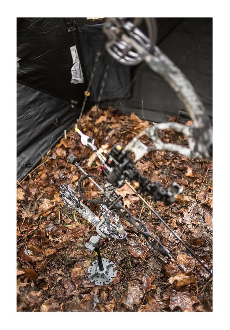 Hawk Earth Anchor Bow Holder uses earth anchor technology to prevent tipping.