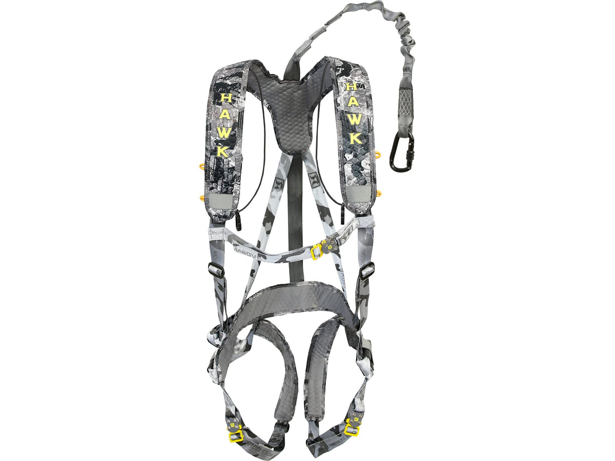 Hawk Elevate Lite harness with forest setup showcasing comfortable, secure fit.