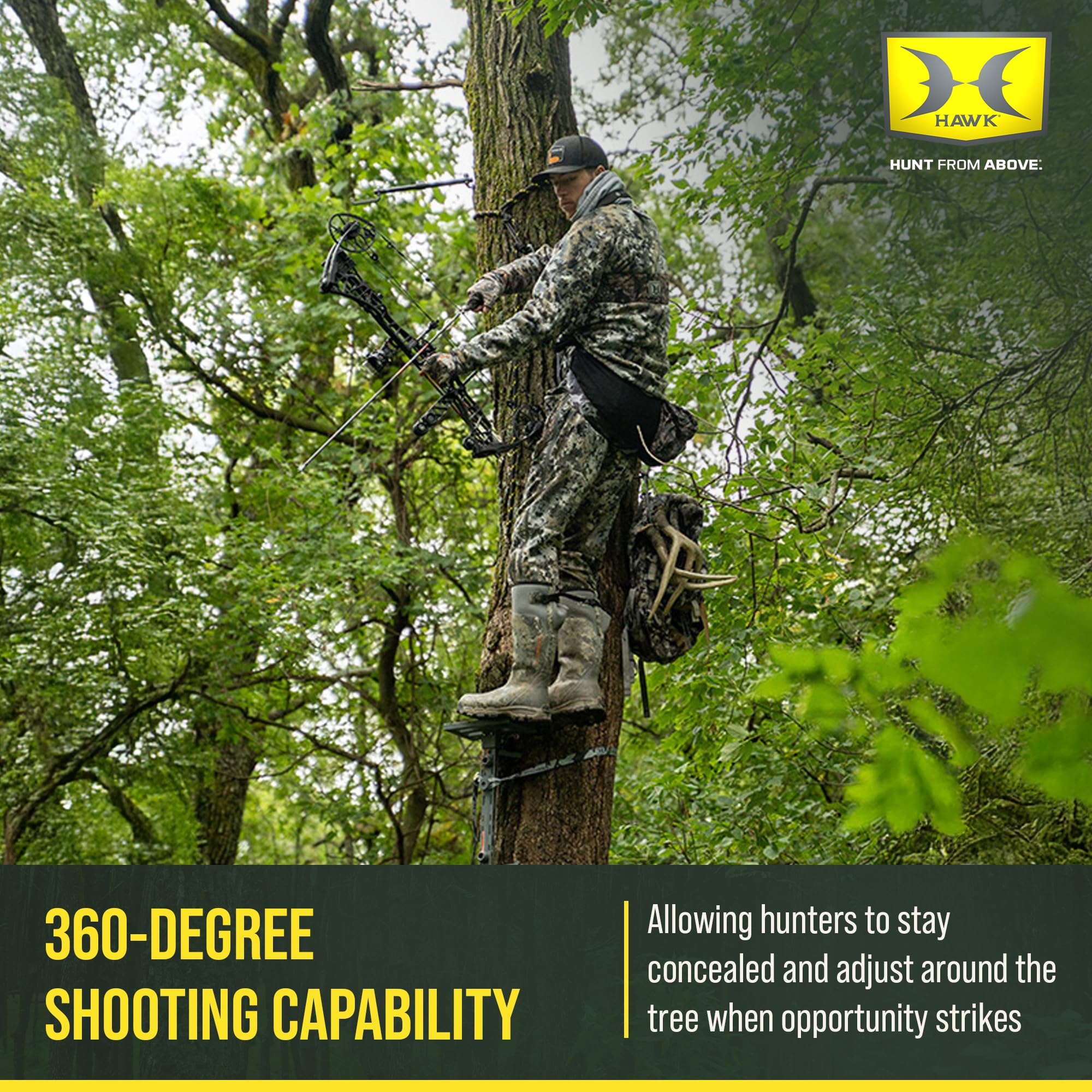 Hawk Helium Hammock Platform 300-lb rating supports versatile gear and payload.