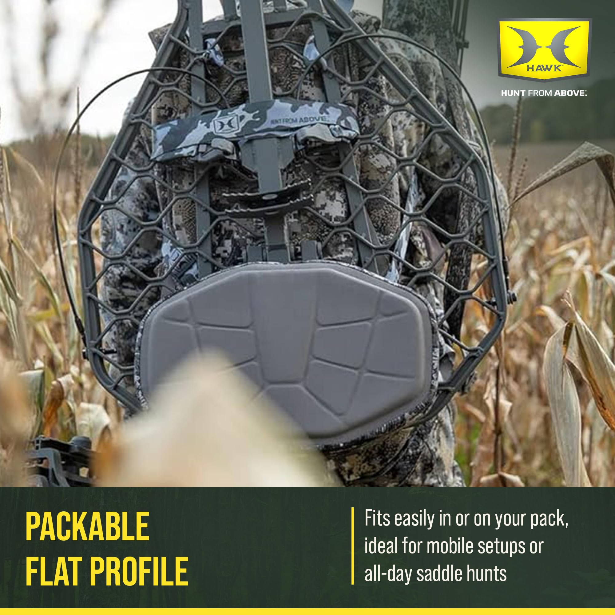 Hawk Hang-On includes full harness and straps for safe ascent.