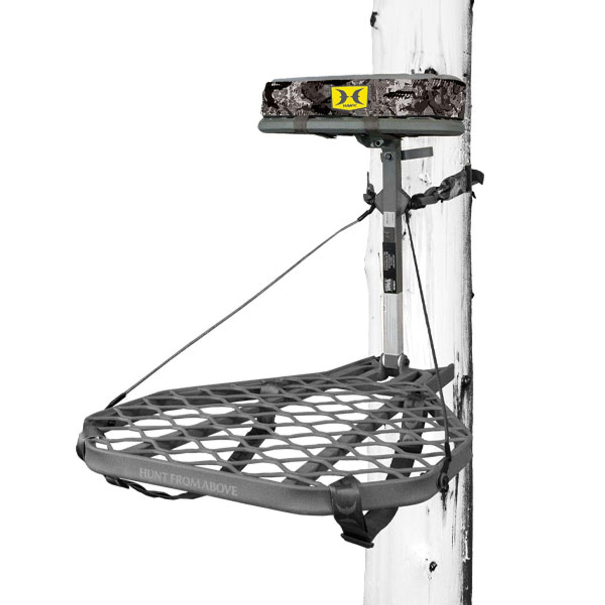 Hawk Helium XL Hang-On platform offers stable, wide hunting surface for steady hunts.