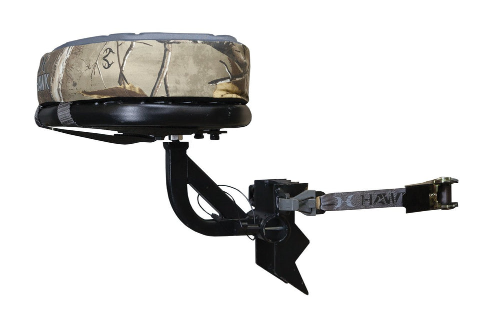 HAWK PERFORMANCE Any Angle Tree Seat with tilt adjustment for stable angled tree hunting.