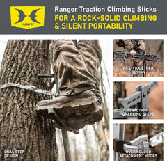 Hawk Ranger angled steps providing non-slip grip and boot clearance