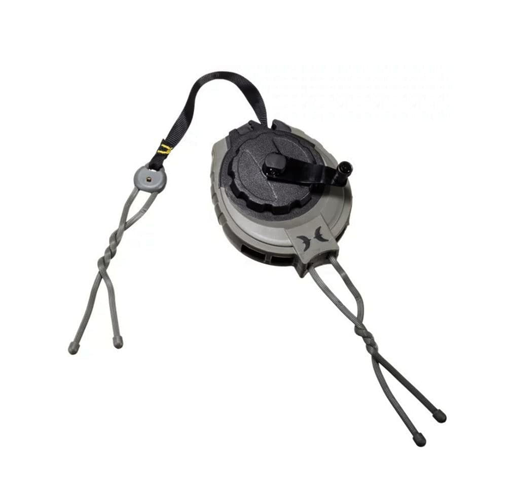 Hawk Speed Retract Hoist Reel with easy-release button for quick line spooling.