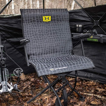 Hawk Stealth Spin Chair with contoured MeshComfort backrest for breathable support.