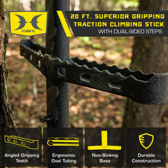 Hawk Traction stick showing double-traction teeth for secure footing on wet surfaces
