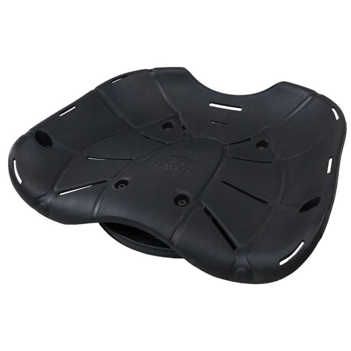 Hawk Treestands 360-Degree Ergo Buck Seat angled pose shows contoured back support.