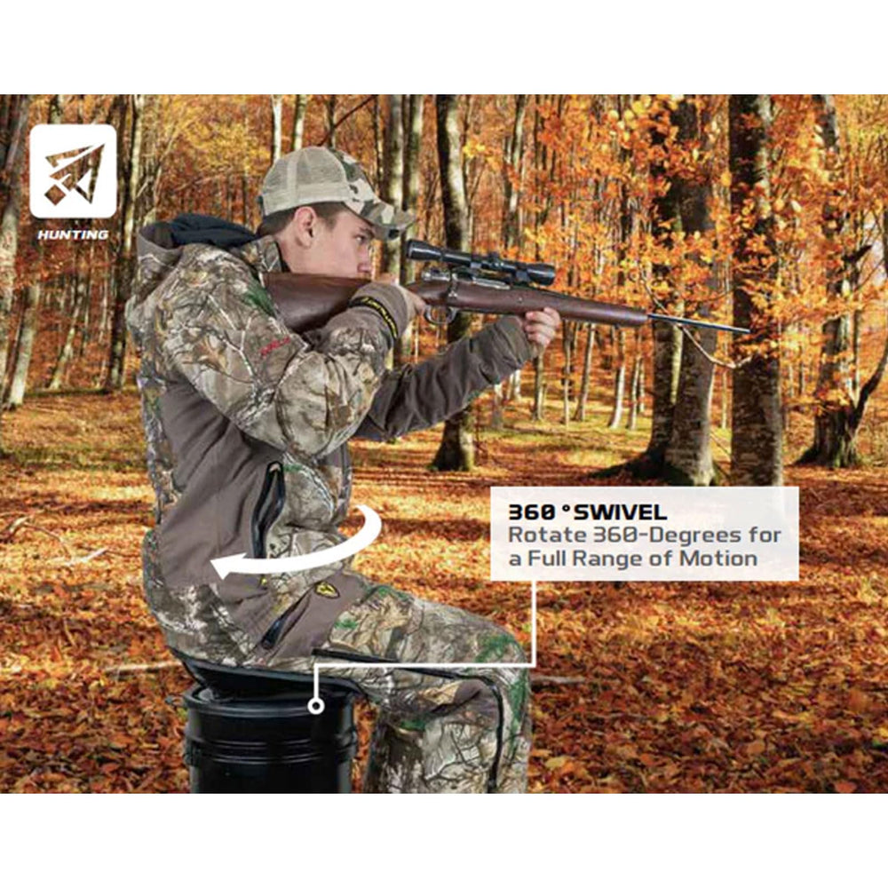 Hawk Treestands 360-Degree Buck Seat bucket-base compatible setup.