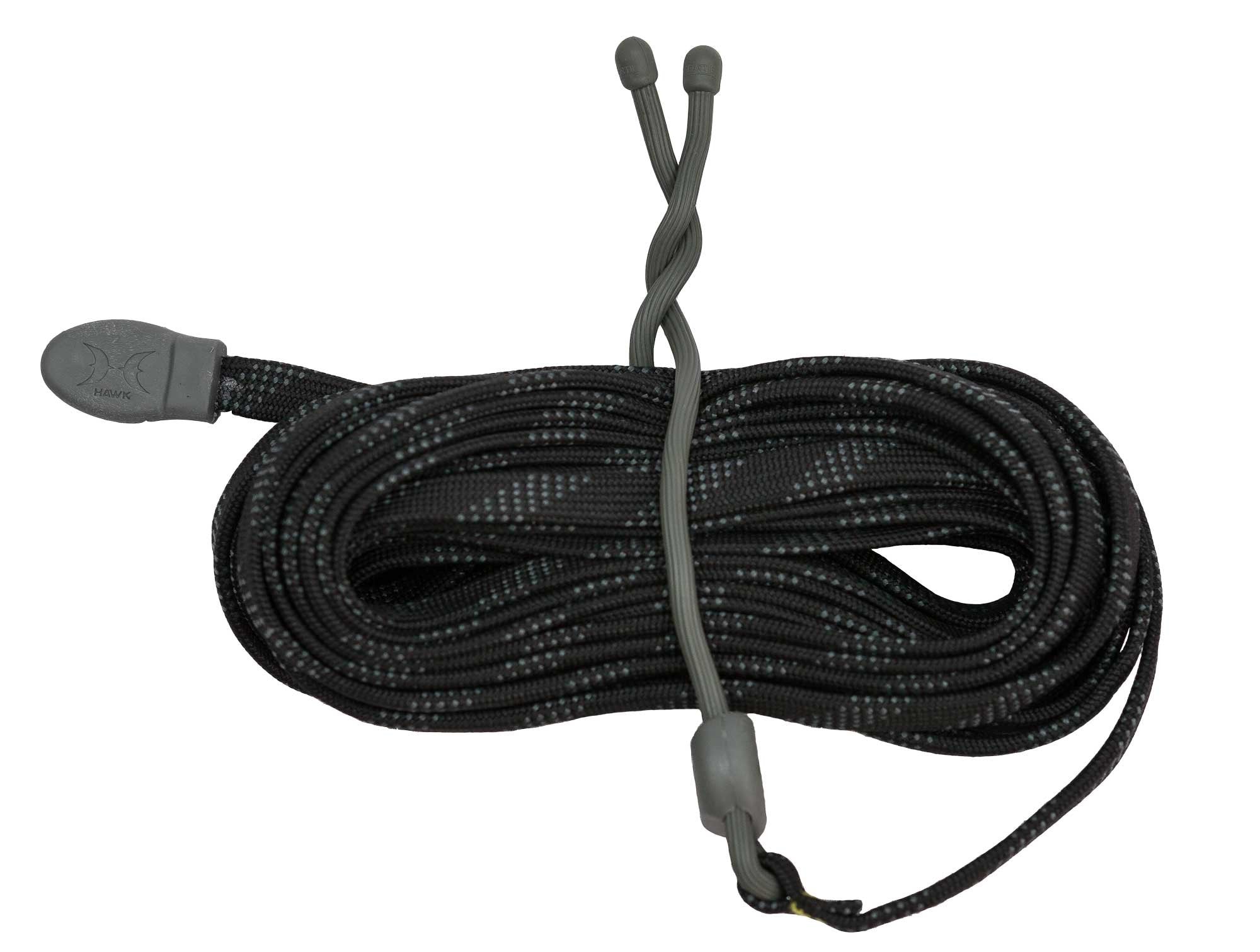 Hawk Twist-Tie Hoist Line 25 ft shown for easy gear hoisting without tangles and quick setup.