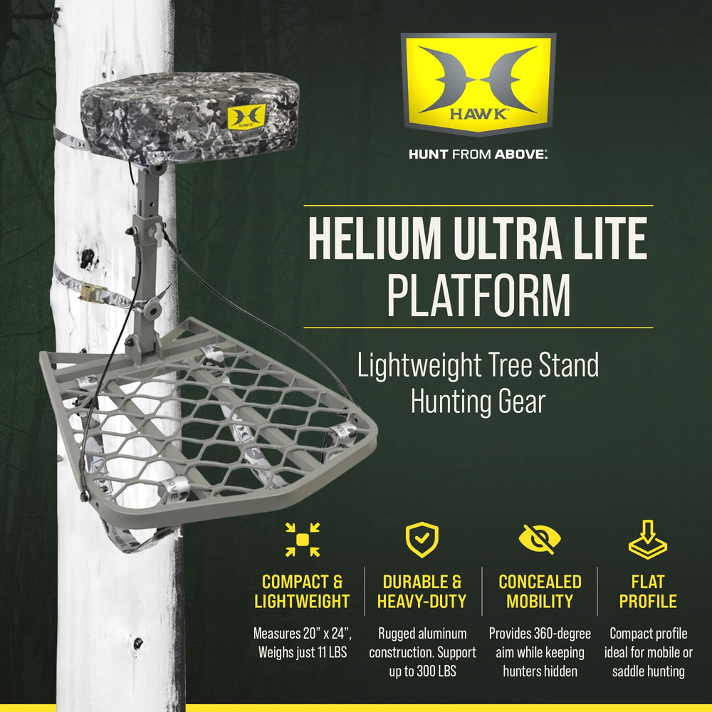 Hawk Ultra Lite Hang-On's lightweight aluminum frame reduces pack weight.