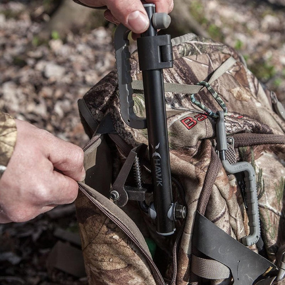 Hawk Xtendible Tree Arm includes Claw Hook for extra gear storage.