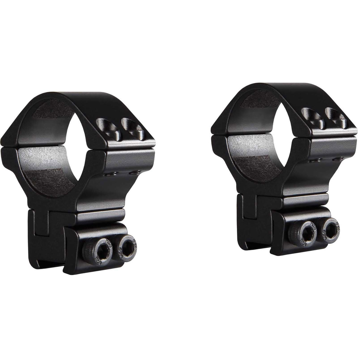 Hawke two-piece 30mm scope rings for precise alignment and secure mounting.