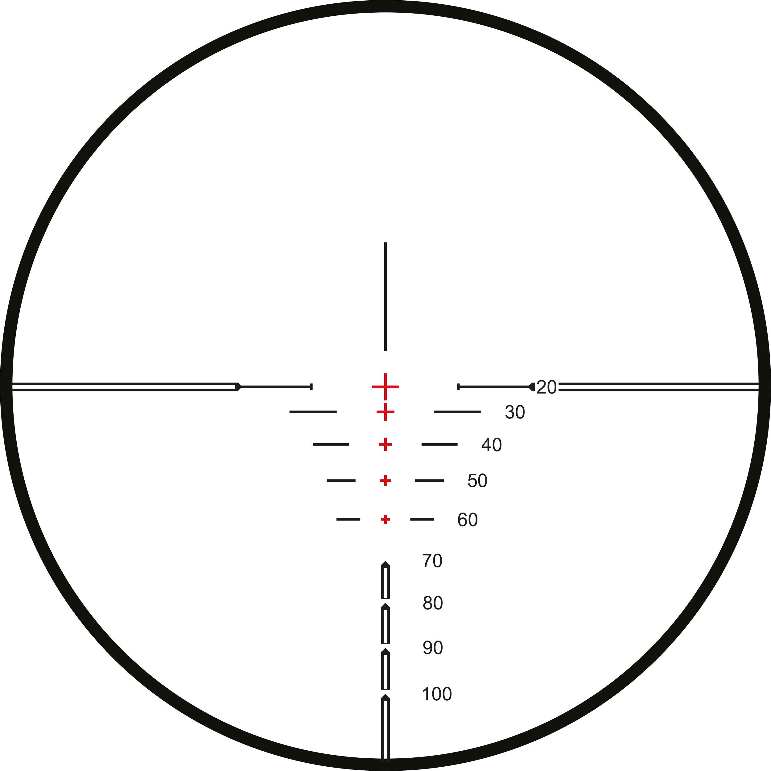 Hawke XB1 crossbow scope optics close-up shows crystal-clear, multi-coated lenses.