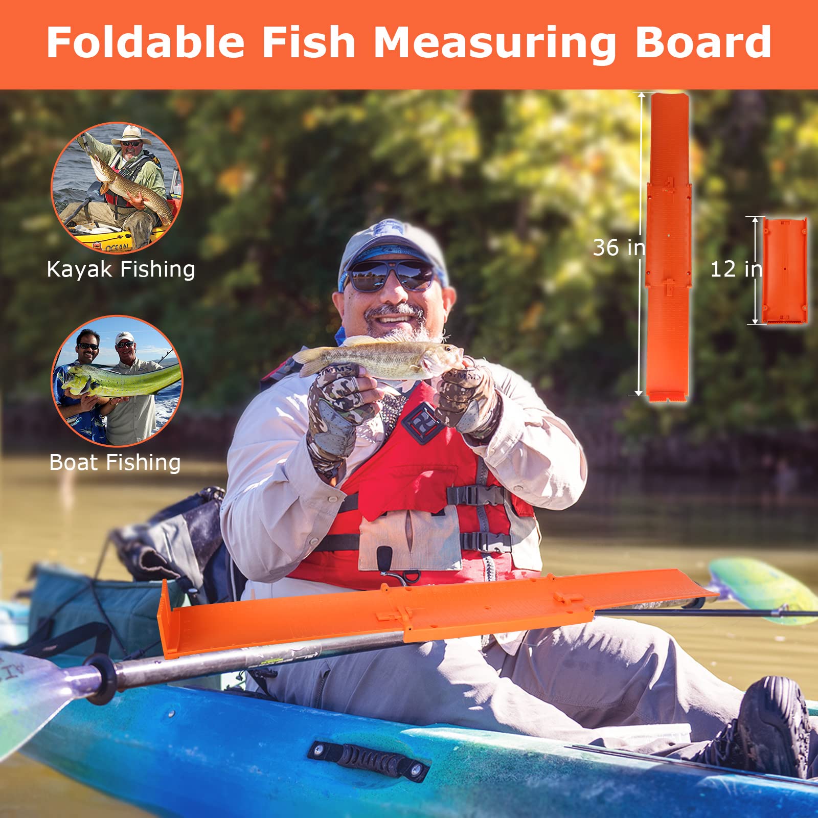 Unfolded 36-inch precision bump board for fishing