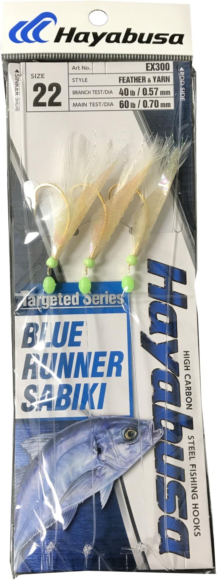 Hayabusa EX300 Feather & Yarn Sabiki Rig in action for blue runner fishing