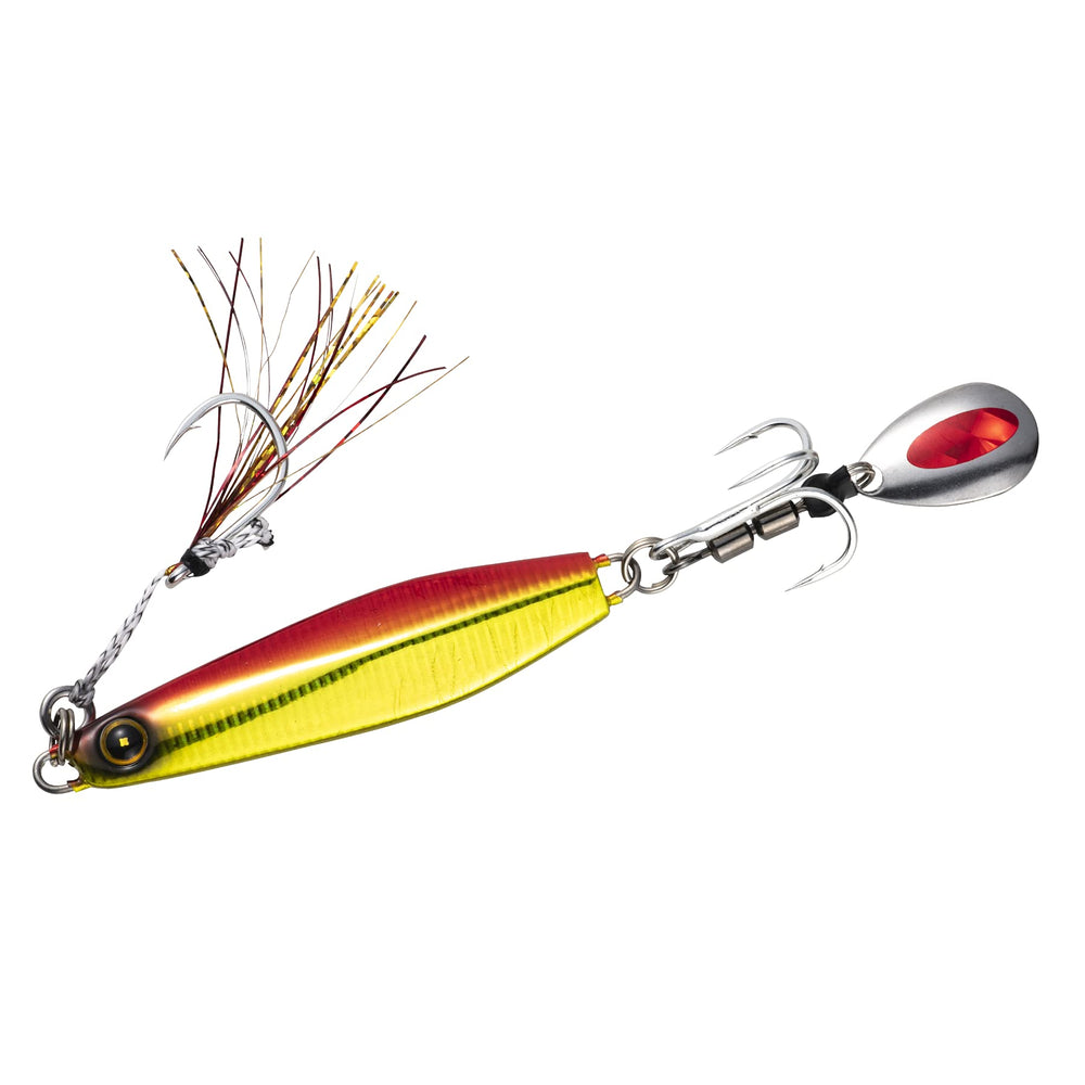 Hayabusa FS417 jig color-match sabiki assist helps attract schooling fish.