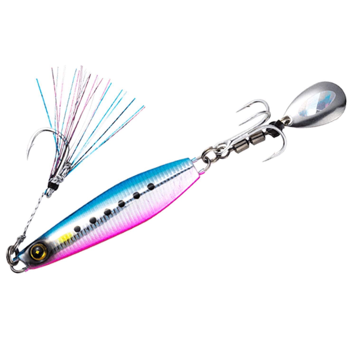 Hayabusa FS417 Jack-Eye Maki 60g in blue pin sardine for vertical jigging and visibility