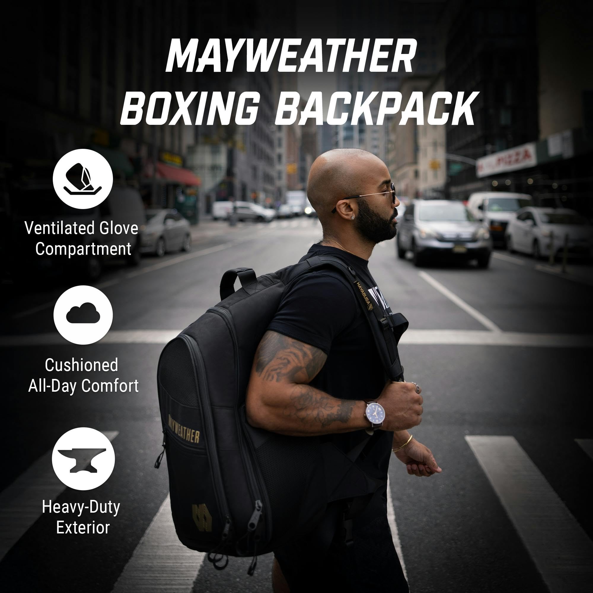 Hayabusa Mayweather Backpack six pockets for organized storage on the go