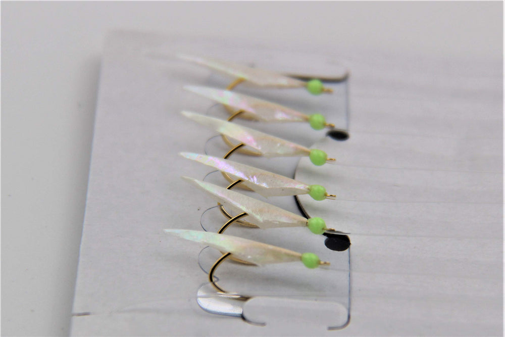 Hayabusa S-068AE-4 Hage Aurora Sabiki hooks, multiple arrangements for efficient baiting.