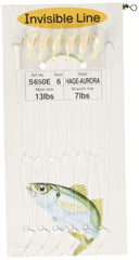 Hayabusa S-650E Sabiki rig with Aurora skin showing vibrant lures for improved catch potential