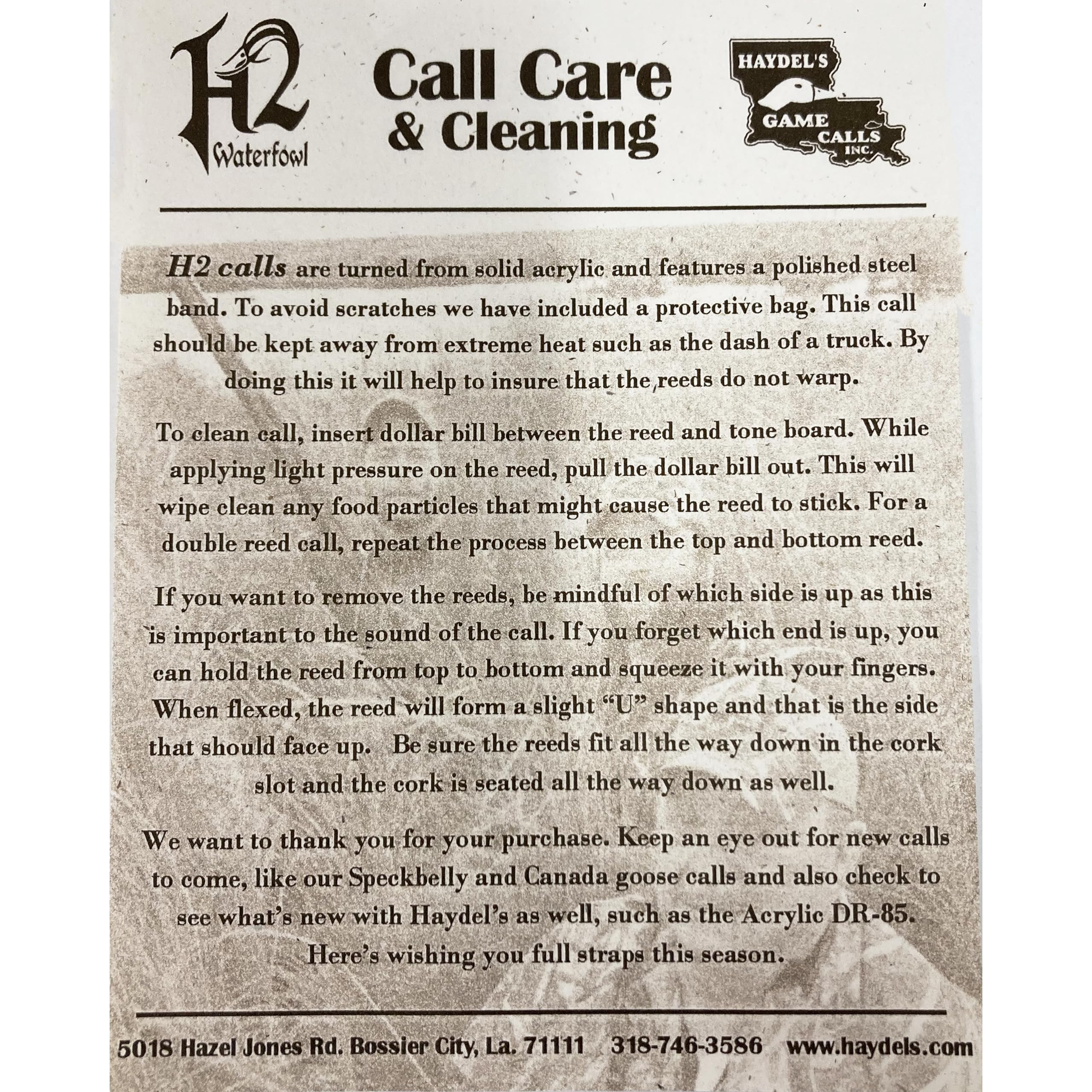 Haydel's Full House Mallard-voiced option for realistic field calls.