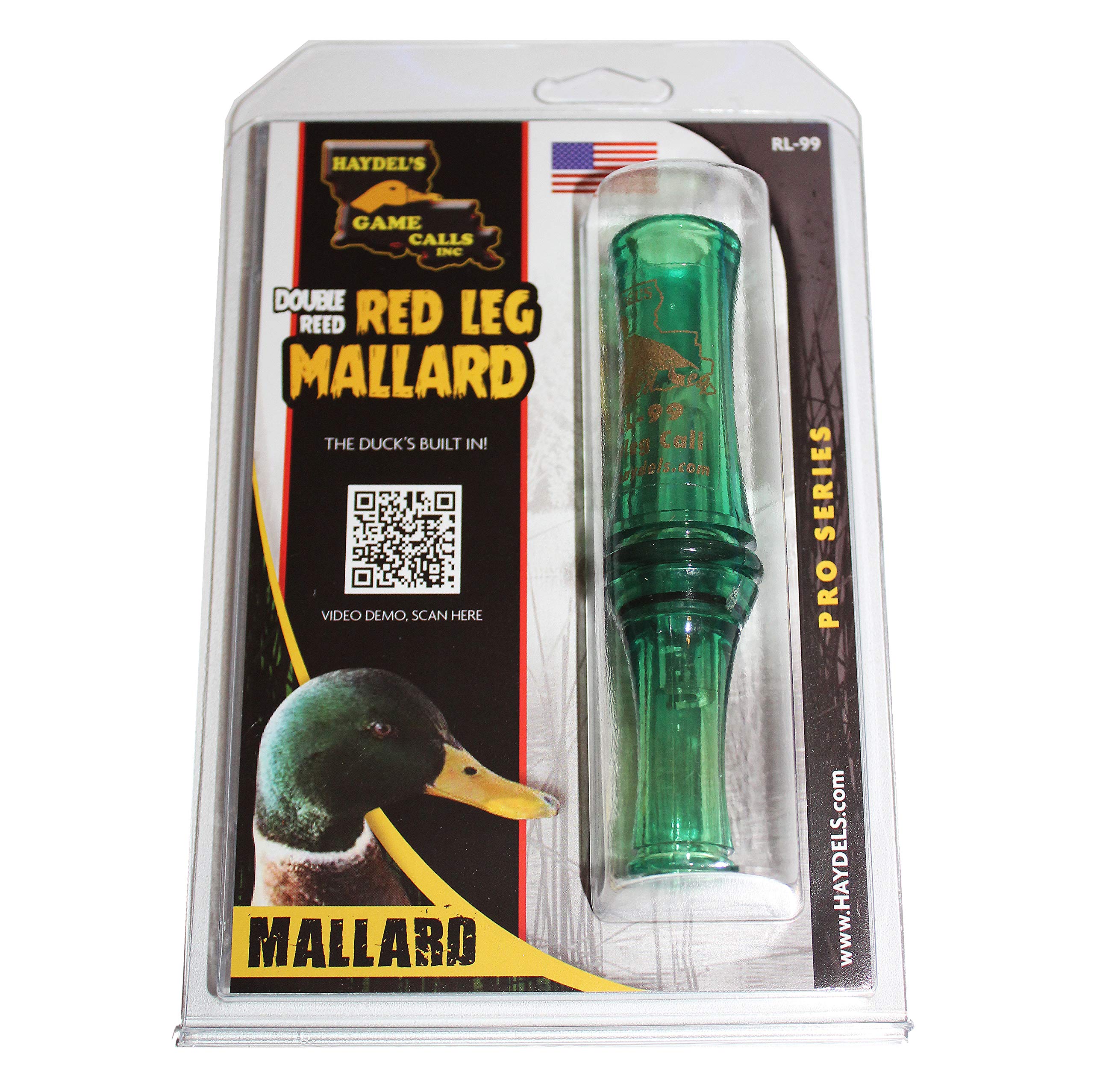 Haydel's RL-99 Redleg Mallard Duck Call front view for realistic mallard calls
