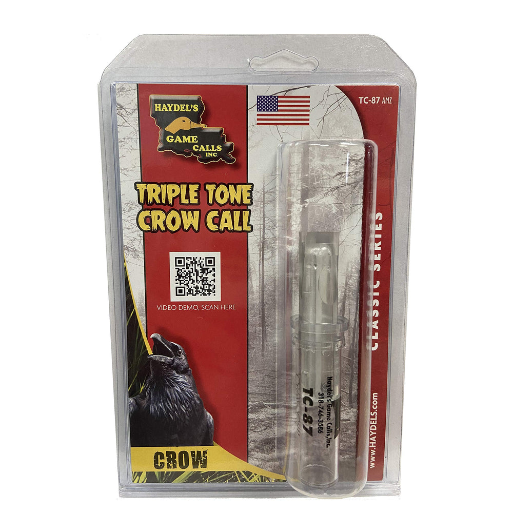 Haydel's TC-87 triple tone crow call front view for field use