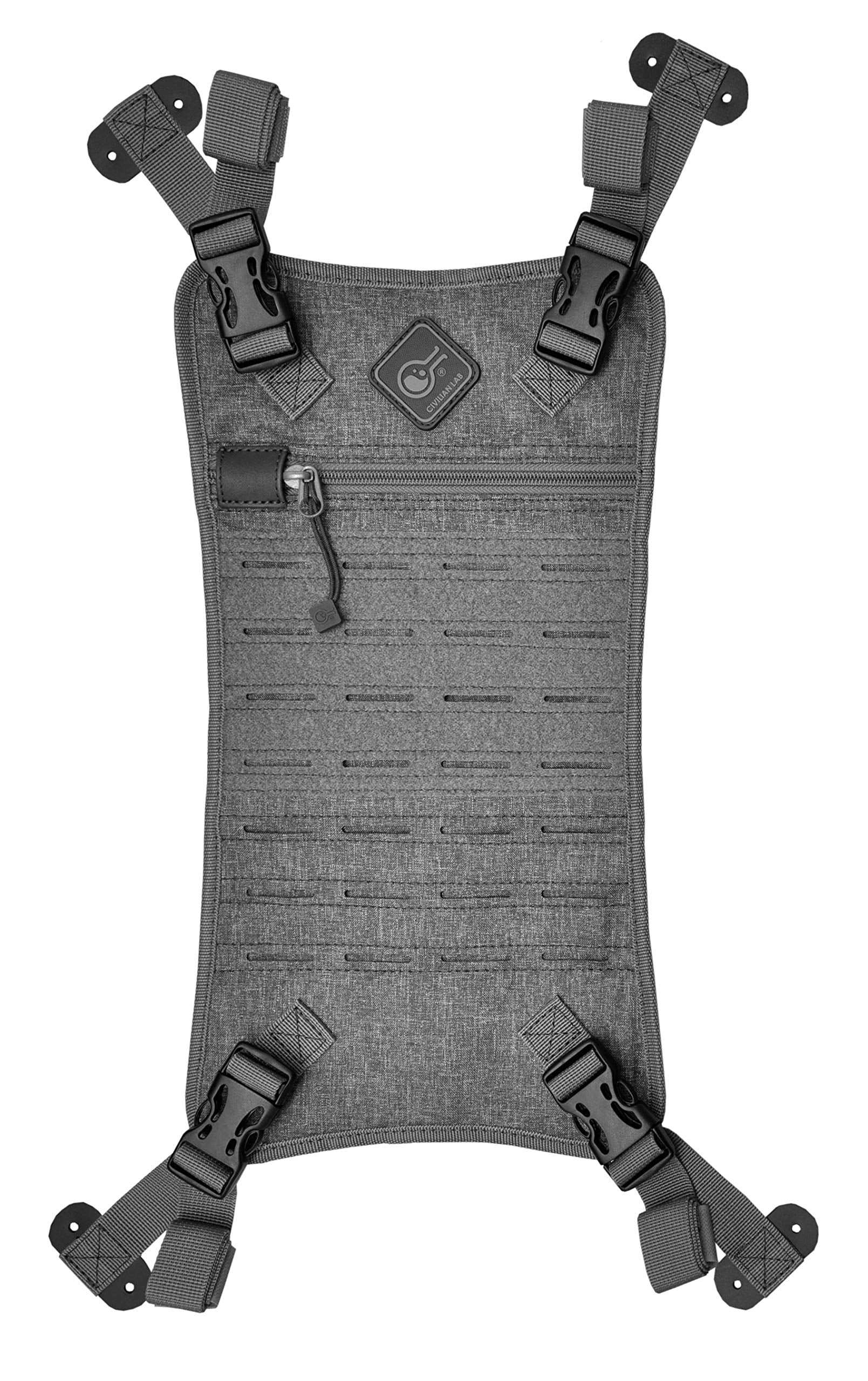 HAZARD 4 Beavertail front panel with Molle for modular pouches, gray finish.