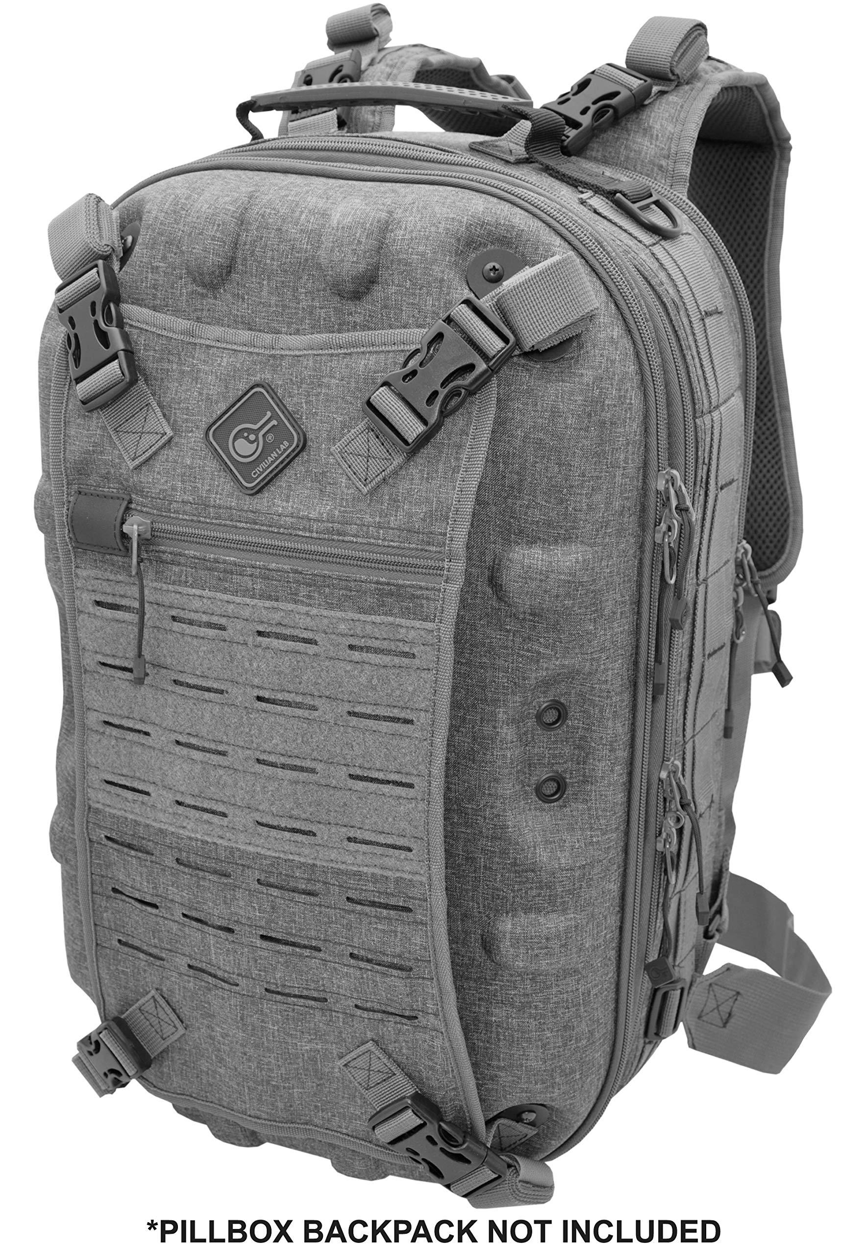 Beavertail pouch-attachment areas enabling versatile loadouts on Pillbox or Blastwall.