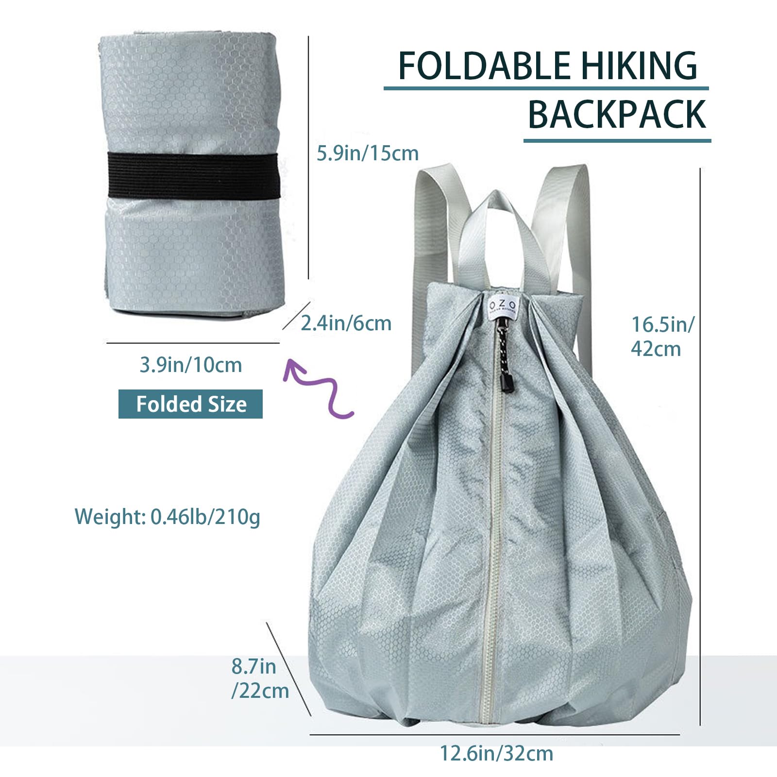 HCWENZH hiking foldable backpack navy compact and ready for daily carry.
