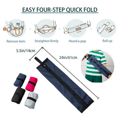 HCWENZH hiking foldable backpack navy side pockets hold water and snacks.