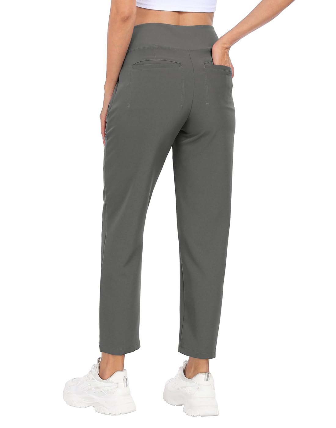 HDE travel pants office-ready look paired with smart top and shoes