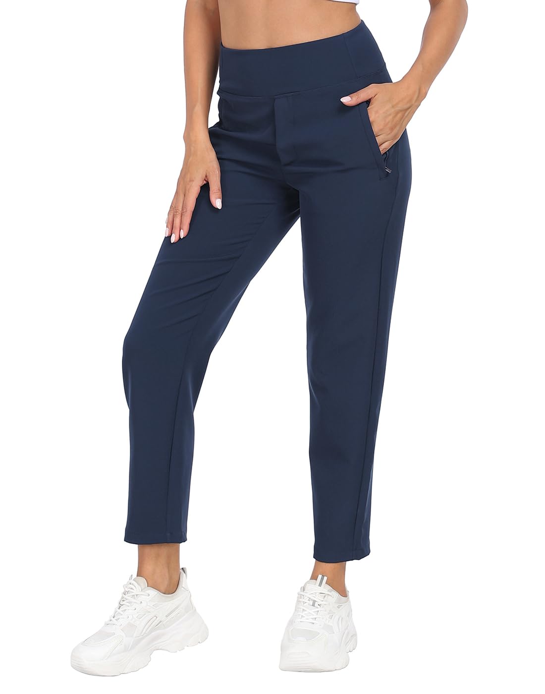 HDE travel pants navy airplane-ready design suits long flights and travel days.