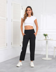HDE women's travel pants stretch waistband for unrestricted movement