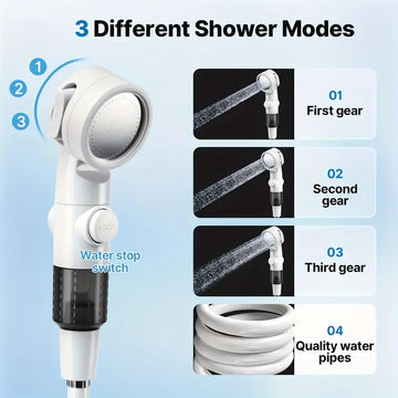 HDView portable camping shower pump flow-rate feature – adjustable spray for gentle or powerful rinse.