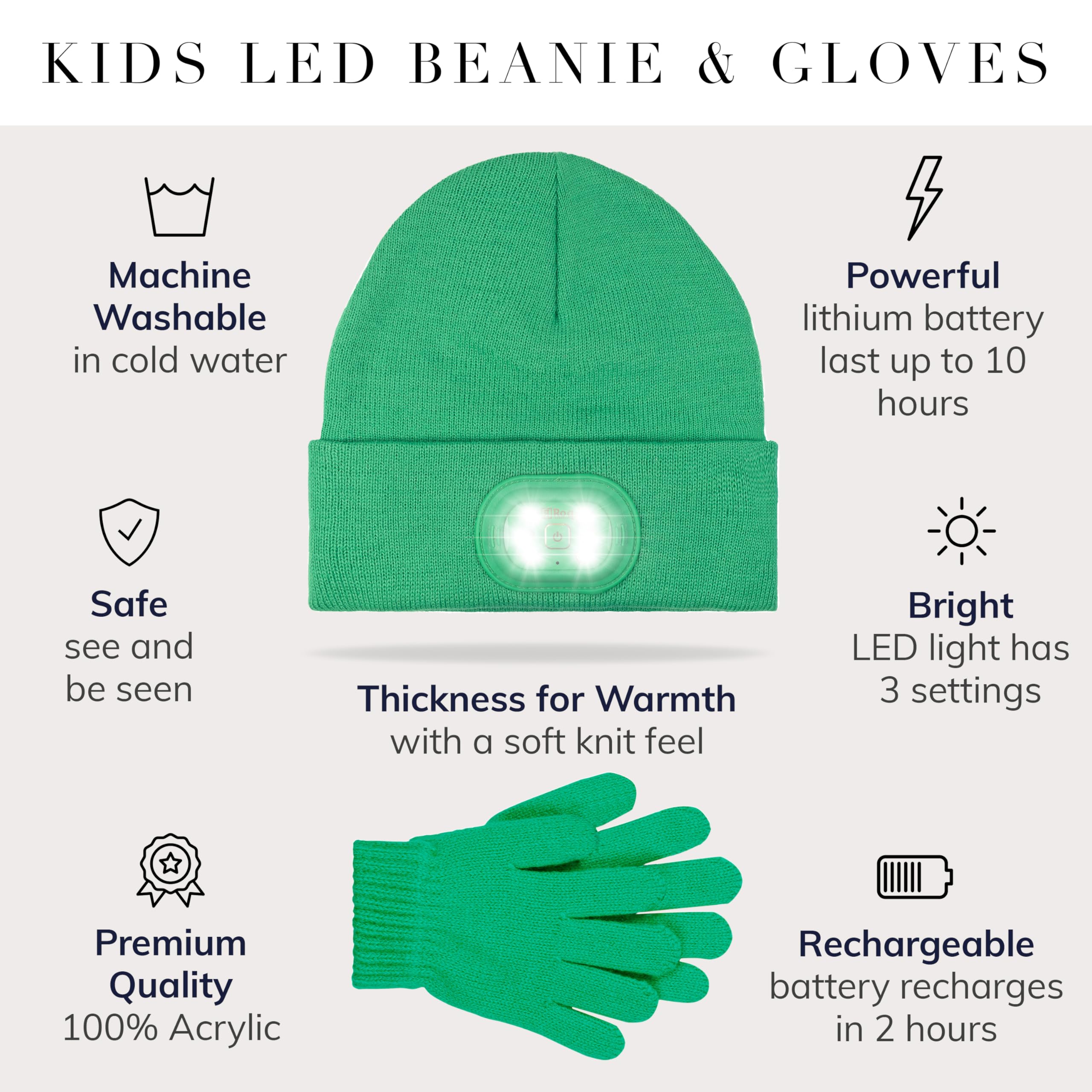 Easy-to-use controls on HEAD LIGHTZ beanie for quick brightness adjustments.