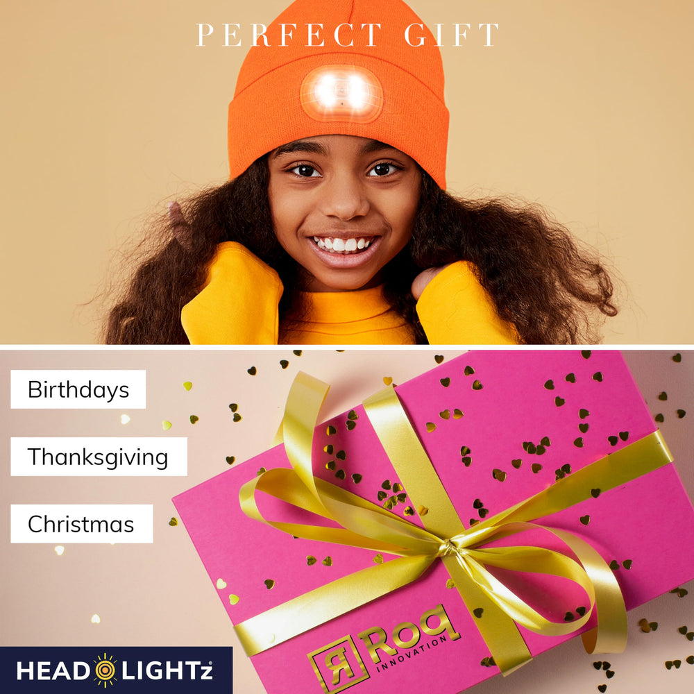 HEAD LIGHTZ Nighttime safety during outdoor play with built-in illumination