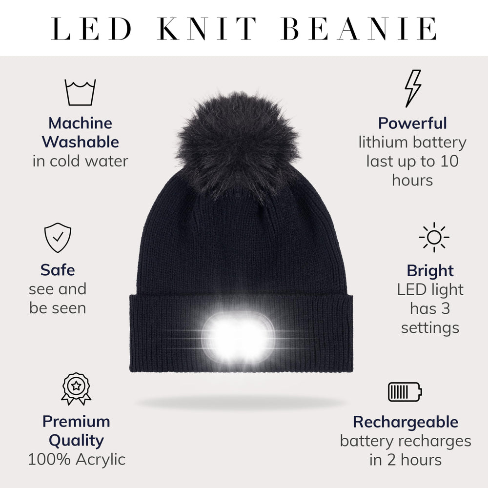 HEAD LIGHTZ unisex knit beanie offers a comfortable, universal fit.