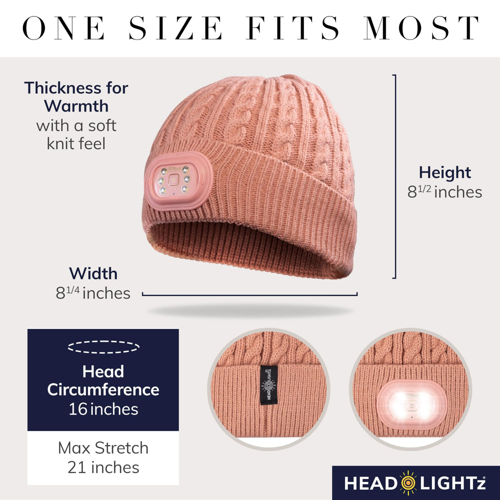 HEAD LIGHTZ unisex LED beanie close-up showing design