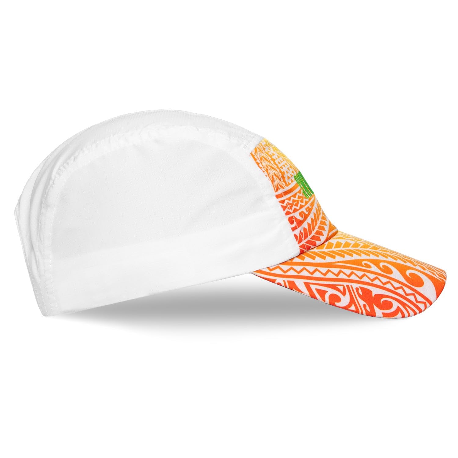 Black undervisor reduces glare on White Tribal hat