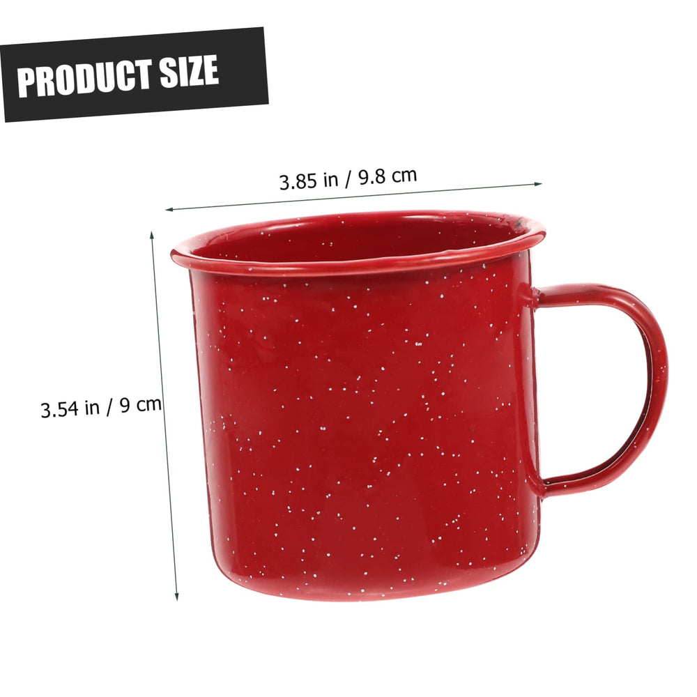 Healifty 8cm enamel mug with portable design ideal for camping